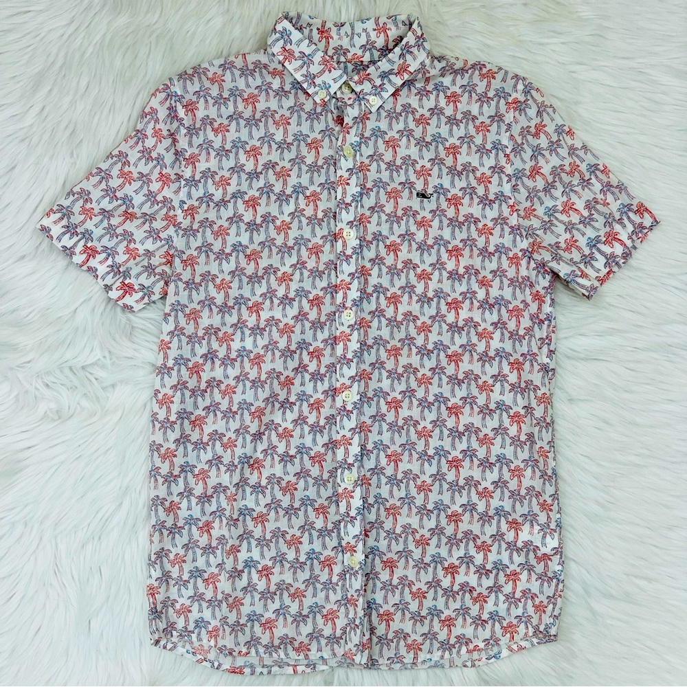 Vineyard Vines Boys Palm Tree 100% Cotton Shirt
